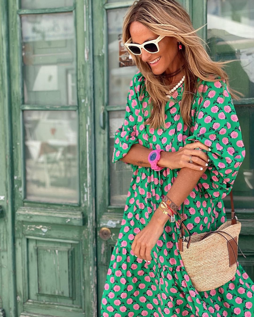 Floral Print Maxi Dress for Women with Loose Fit