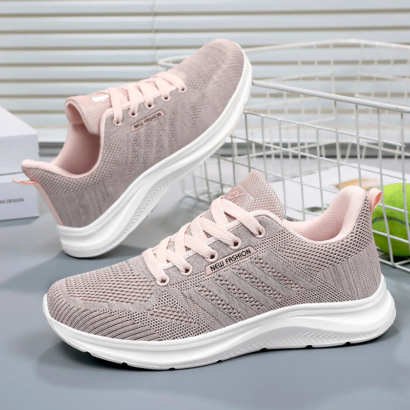 Women's Lace-Up Running Shoes with Cushioned Sole Support