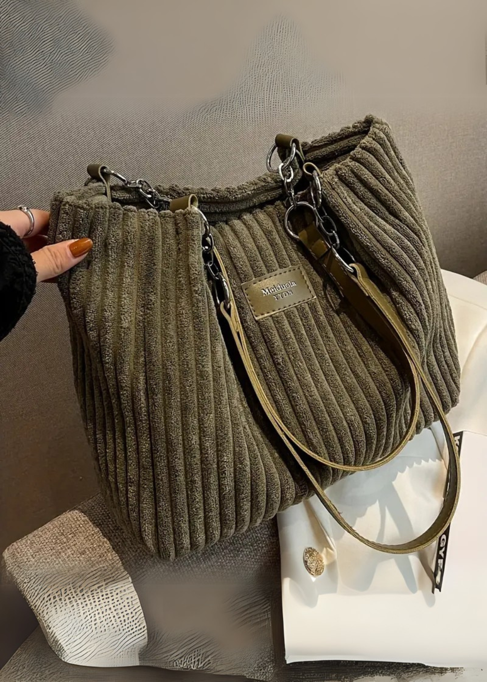 Women's Quilted Shoulder Hand Bag with Dual Strap Design