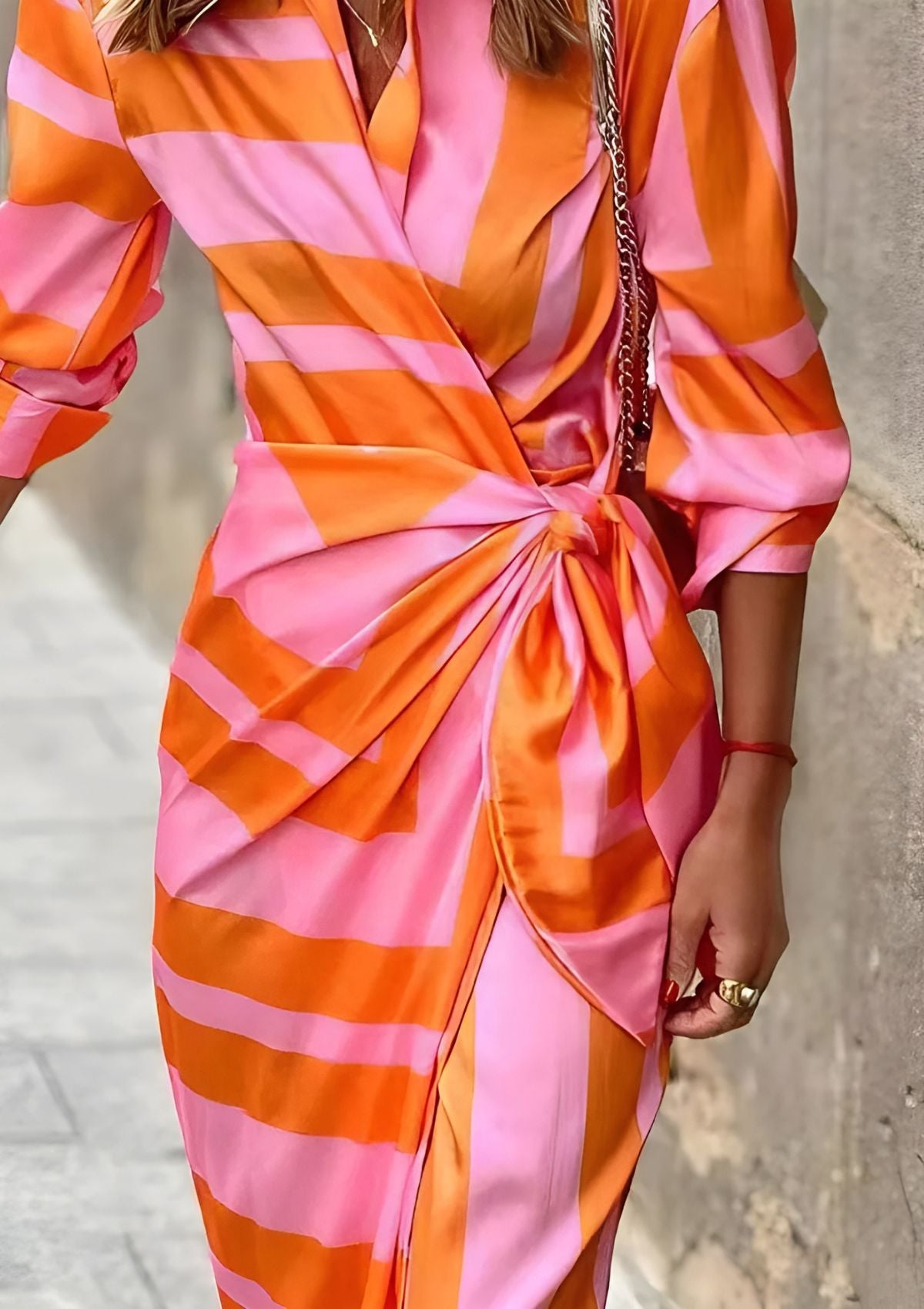 Women's Wrap Dress with Print