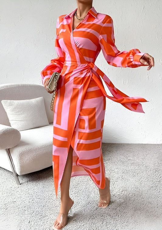 Women's Wrap Dress with Print