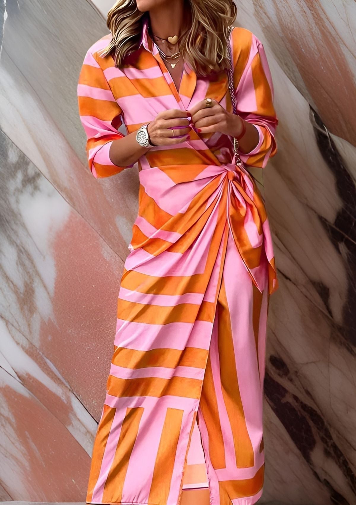 Women's Wrap Dress with Print