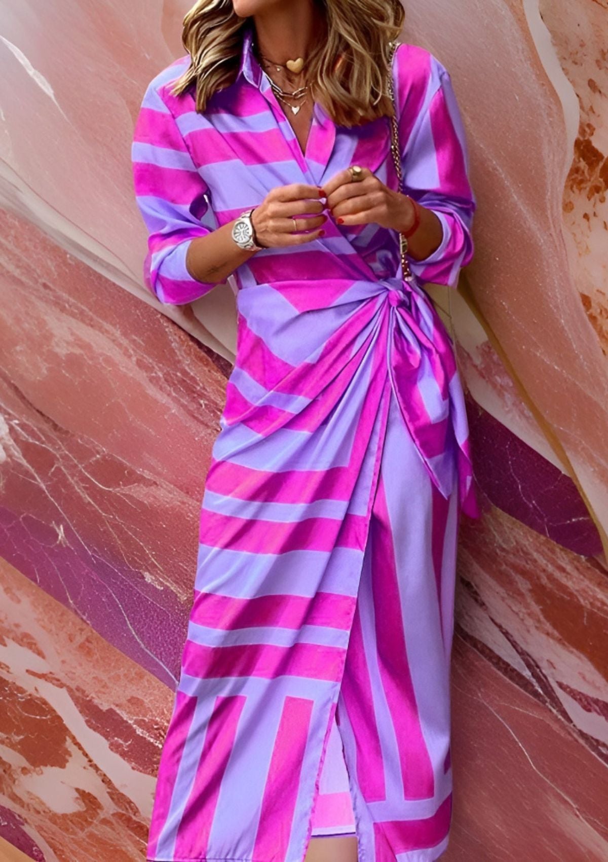 Women's Wrap Dress with Print