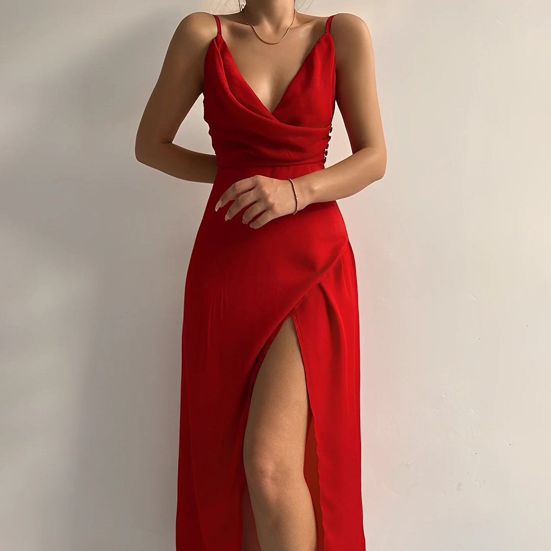 Elegant V-Neck Dress for Women