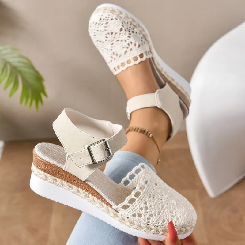 Women's Espadrilles with Ankle Strap and Wedge Sole
