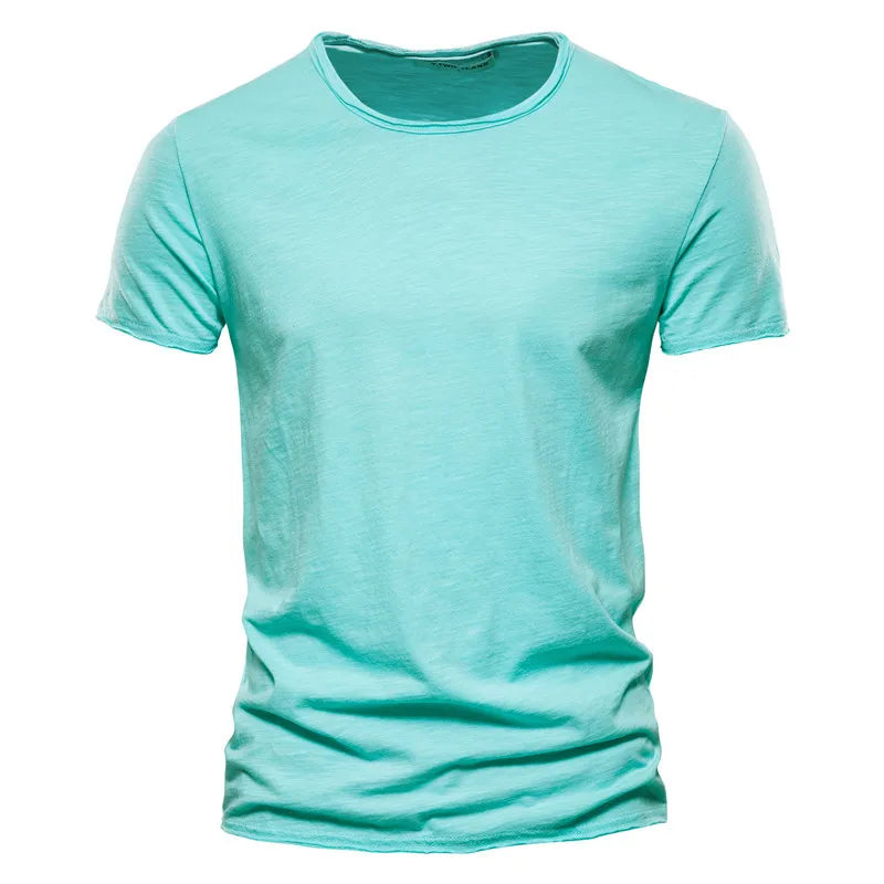 Men's Slim Fit Short Sleeve T-Shirt in 100% Cotton Round Neck
