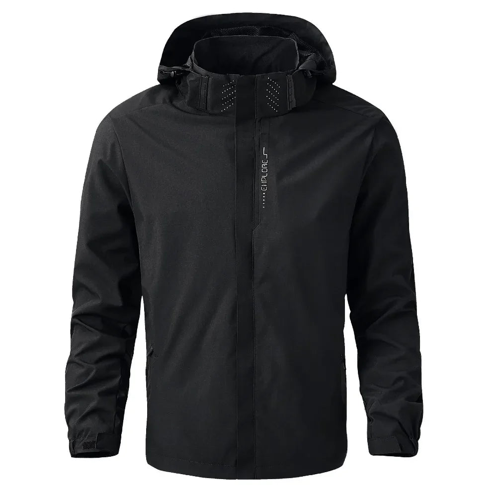 Men's Waterproof Hooded Rain Jacket with Windproof Protection