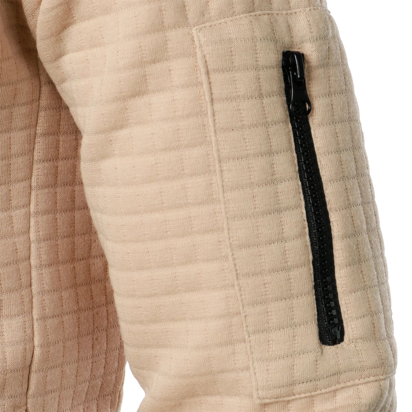Men's Zip-Up Stand Collar Cardigan Jacket with Quilted Texture