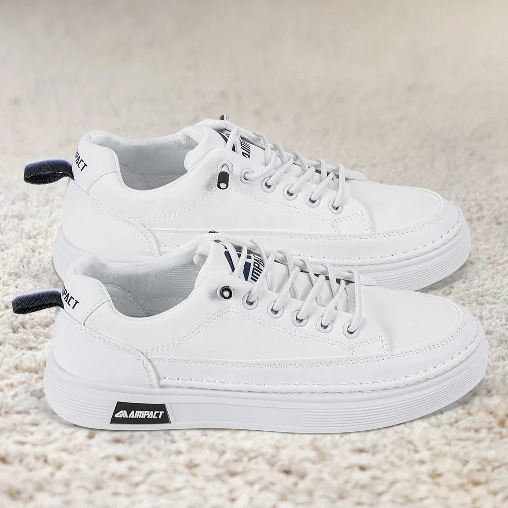 Men's Platform Skate Sneakers with Contrast Sole and Lace-Up Design