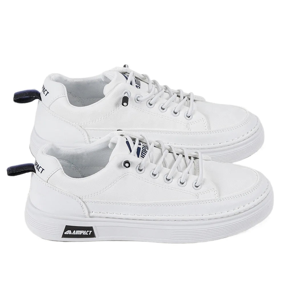 Men's Platform Skate Sneakers with Contrast Sole and Lace-Up Design