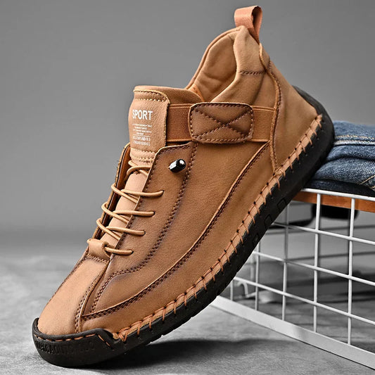 Men’s Casual Walking Sneakers with Moc Stitching and Grip Outsole