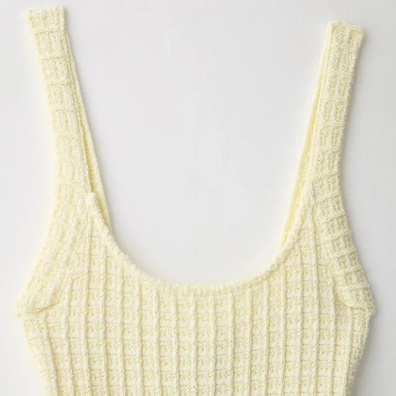 Women's Ribbed Sleeveless Mini Dress with Pocket Details