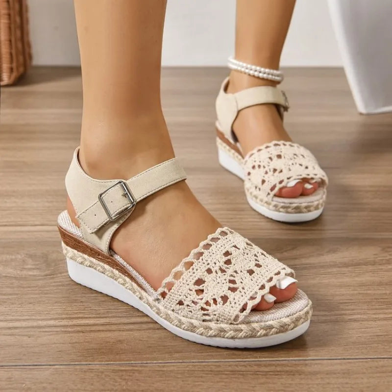 Women's Espadrilles with Ankle Strap and Wedge Sole