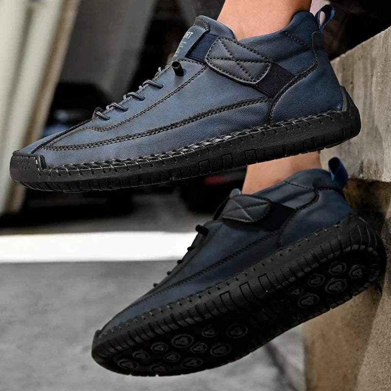 Men’s Casual Walking Sneakers with Moc Stitching and Grip Outsole