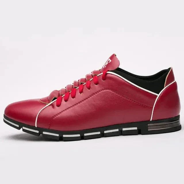 Men's Casual Lace-Up Sneakers with Contrast Stitch Sole Design