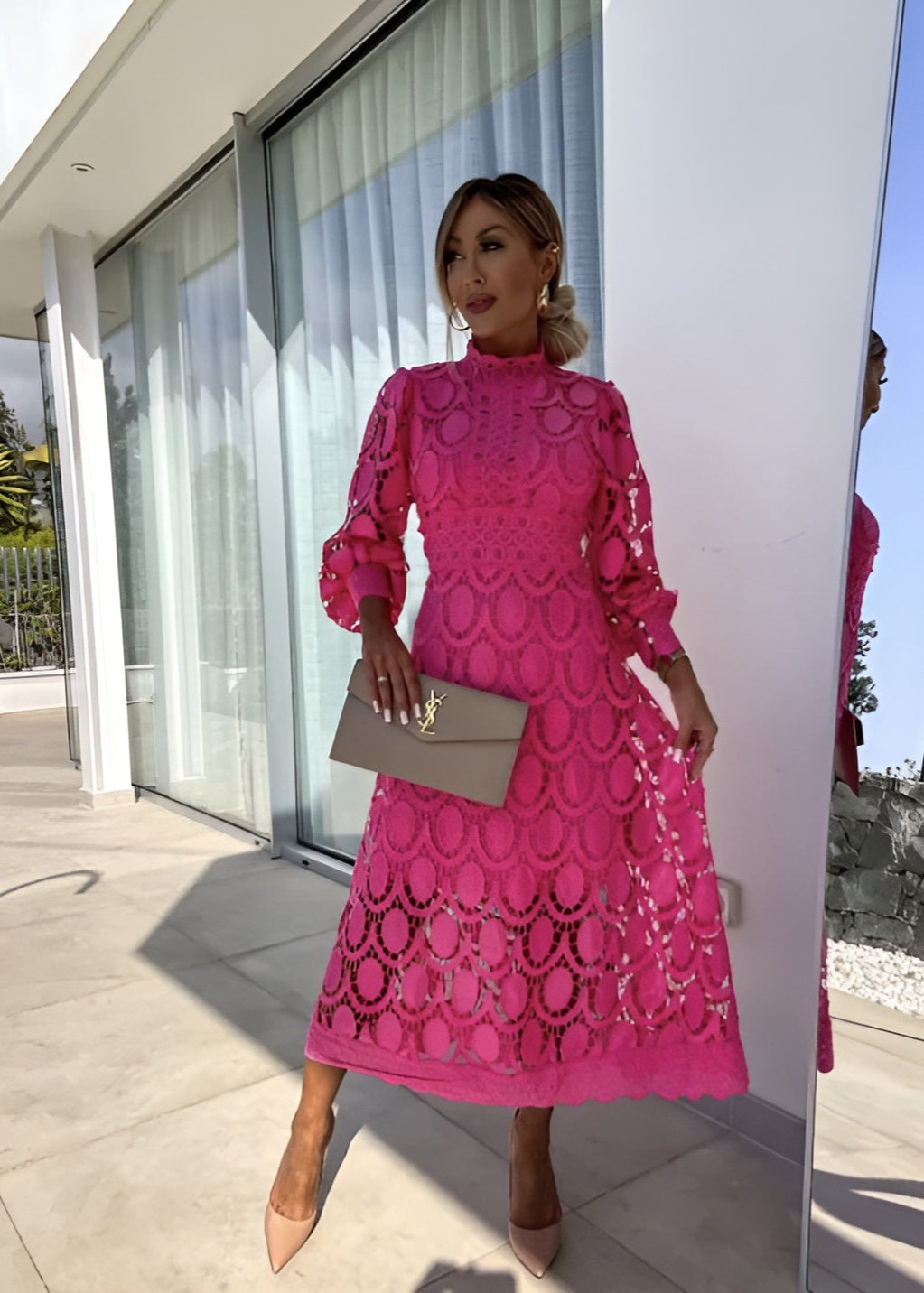 Women's Lace Detail Maxi Dress