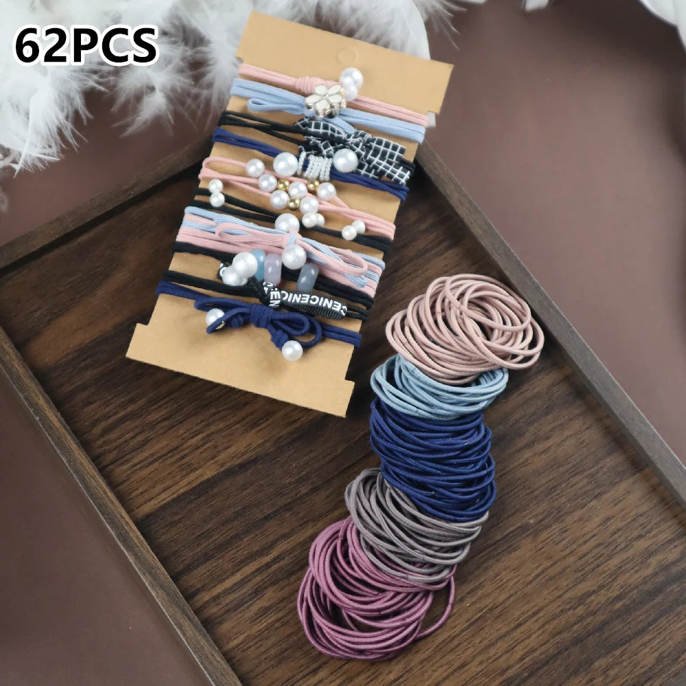 Fashion Hair Accessories Set – Dark Color Hair Claw, Scrunchies & Hair Ties