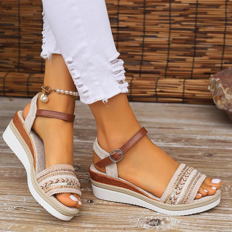 Women's Stylish Embellished Sandals with Adjustable Strap