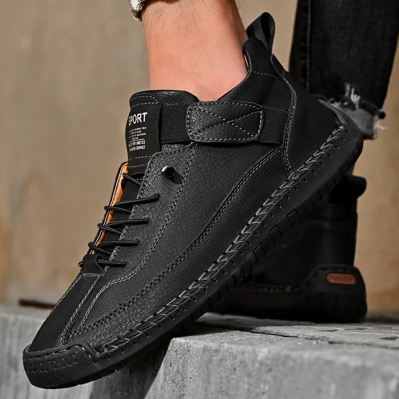 Men’s Casual Walking Sneakers with Moc Stitching and Grip Outsole