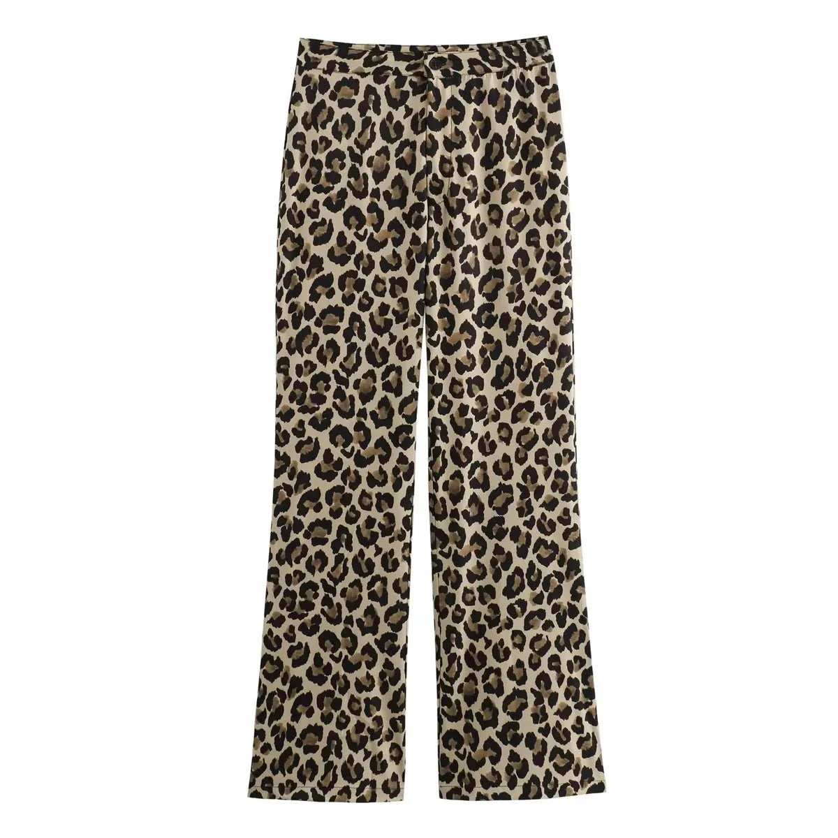Leopard Print Wide-Leg Pants for Women
