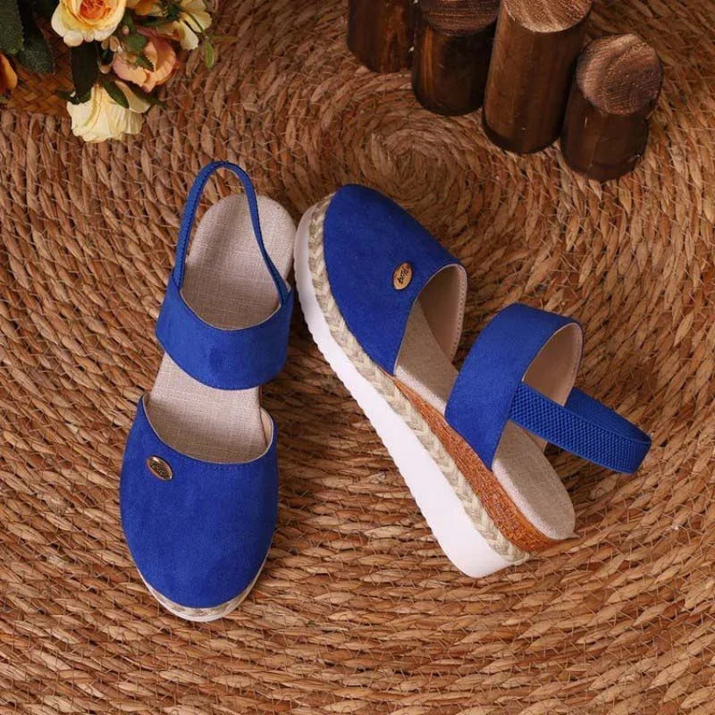 Women's Platform Espadrilles Sandals with Double Strap Design