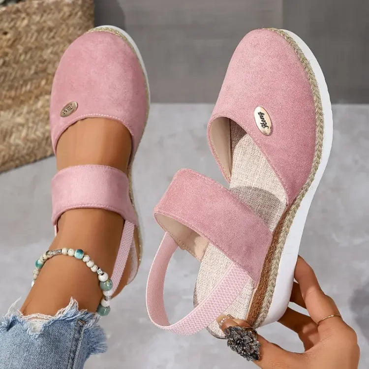 Women's Platform Espadrilles Sandals with Double Strap Design