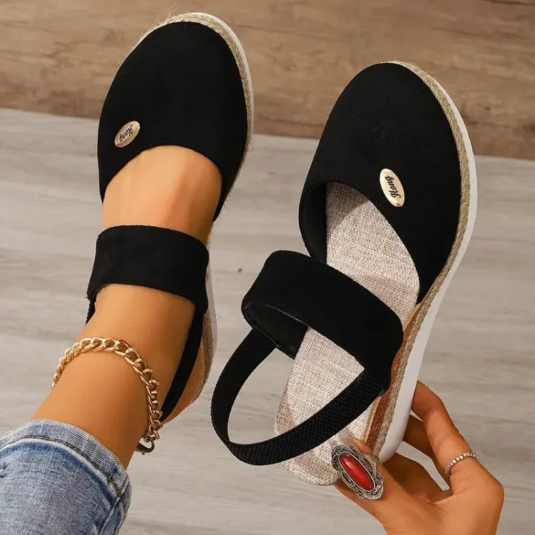 Women's Platform Espadrilles Sandals with Double Strap Design