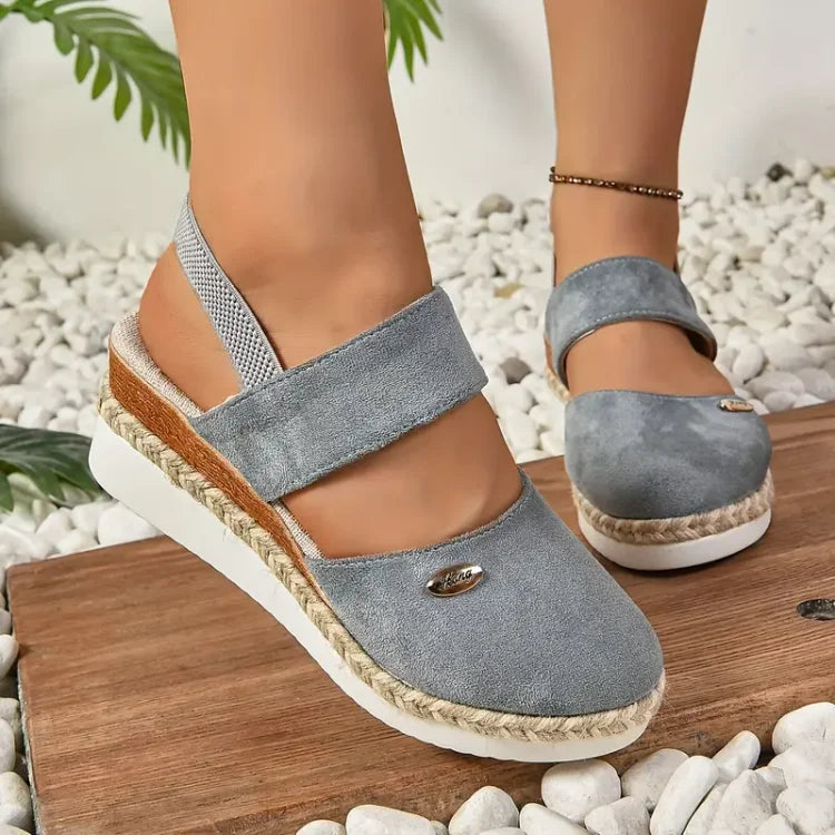 Women's Platform Espadrilles Sandals with Double Strap Design