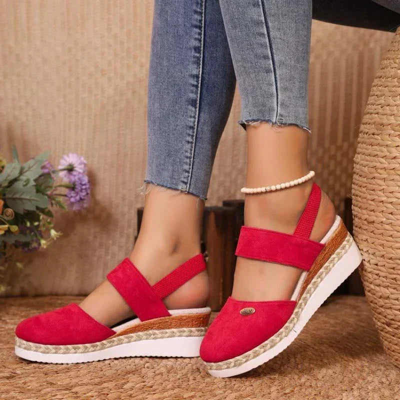 Women's Platform Espadrilles Sandals with Double Strap Design