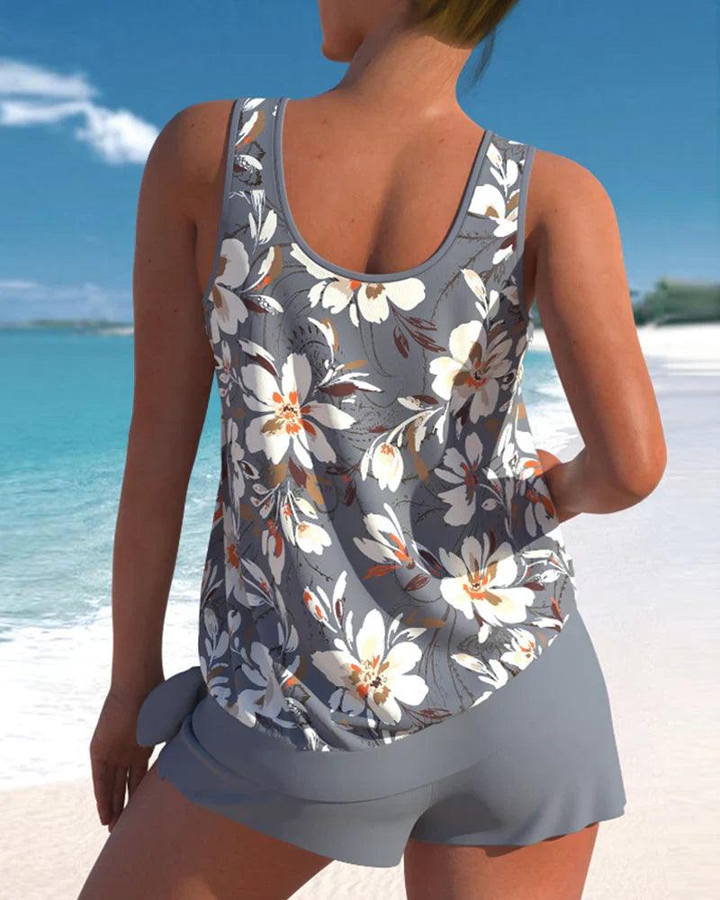 Women's Stylish Two-Piece Tankini Swimsuit Set