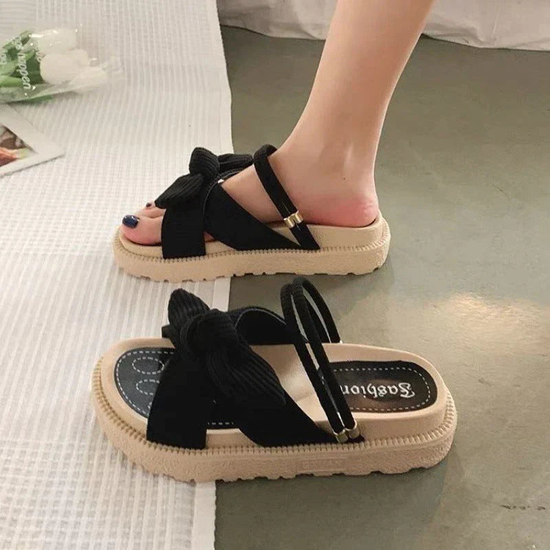 Women's Bow Strap Platform Sandals