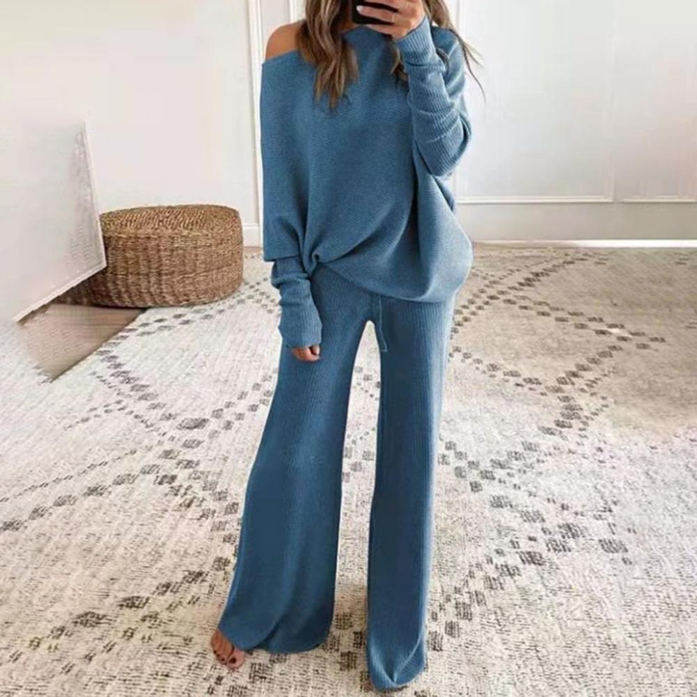 Women's 2-Piece Loungewear Set with Off Shoulder Top and Pants
