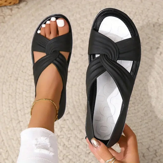 Women’s Comfortable Knot Design Sandals Slip On Soft Sole Summer Slides