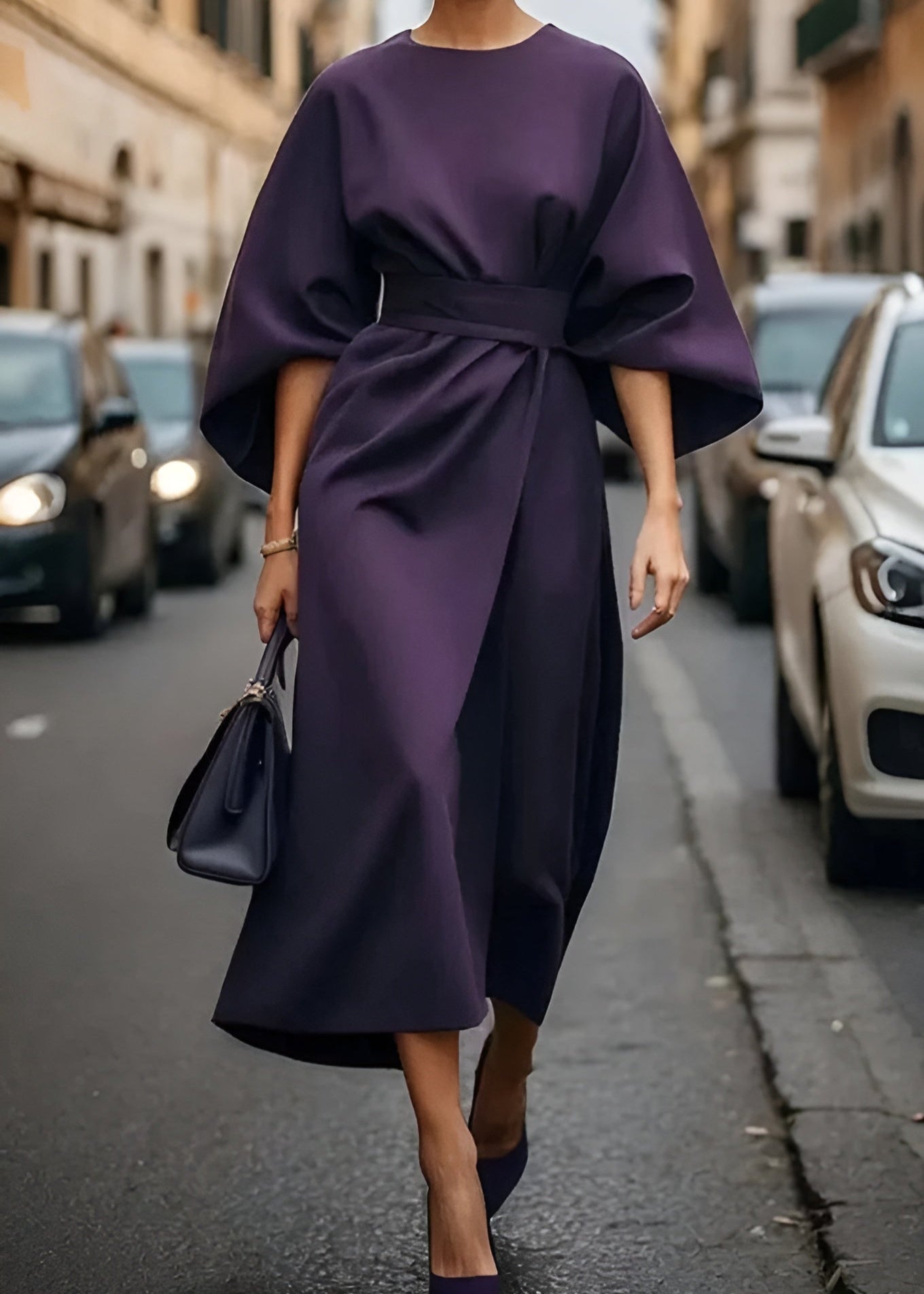 Women's Luxe Balloon Sleeve Maxi Dress