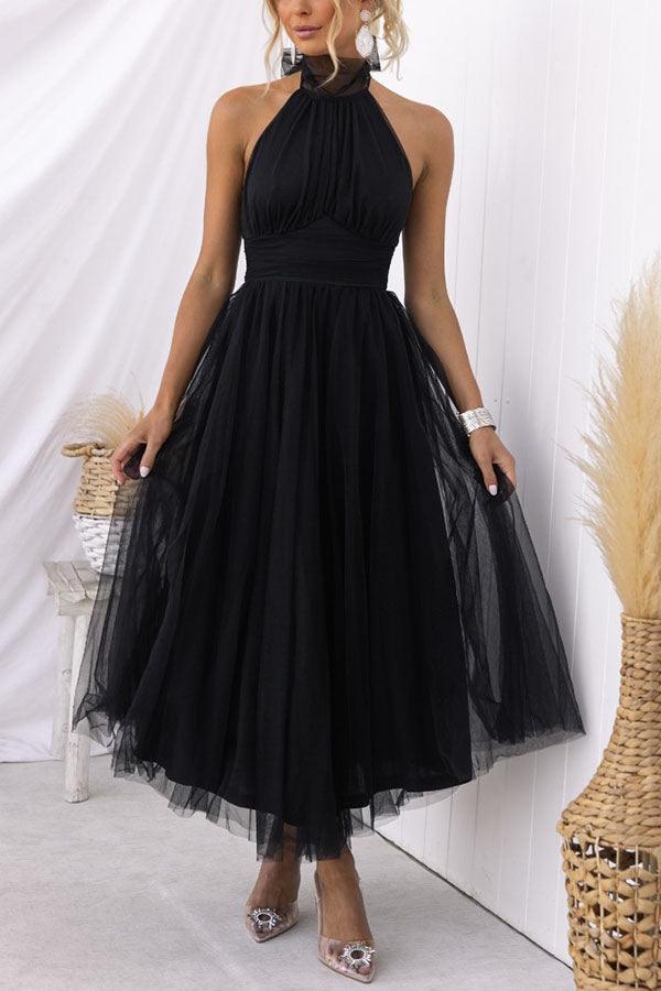 Women's Elegant Halter Neck Maxi Dress