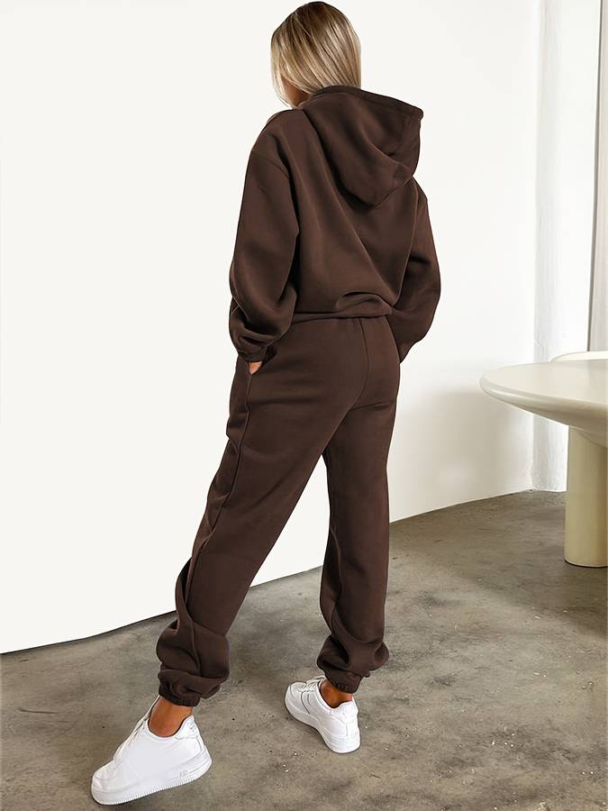 Women's 2-Piece Set Tracksuit with Hoodie Sweatshirt and Joggers