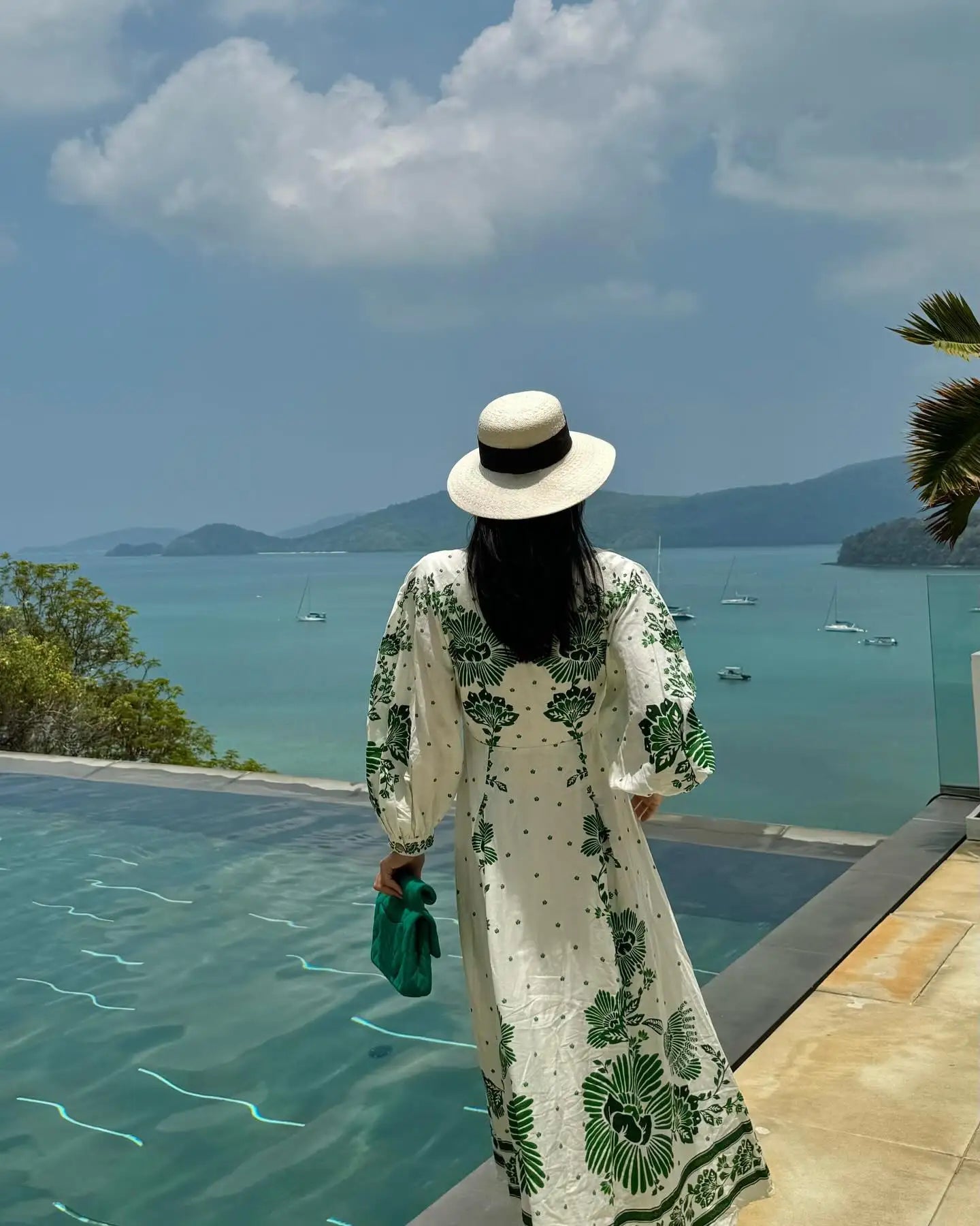 Women's Long Sleeve Printed Maxi Dress