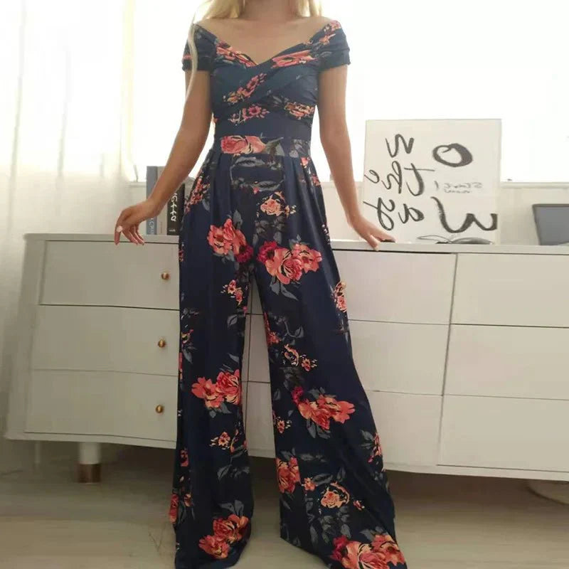 Women's Off-Shoulder Wide-Leg Jumpsuit