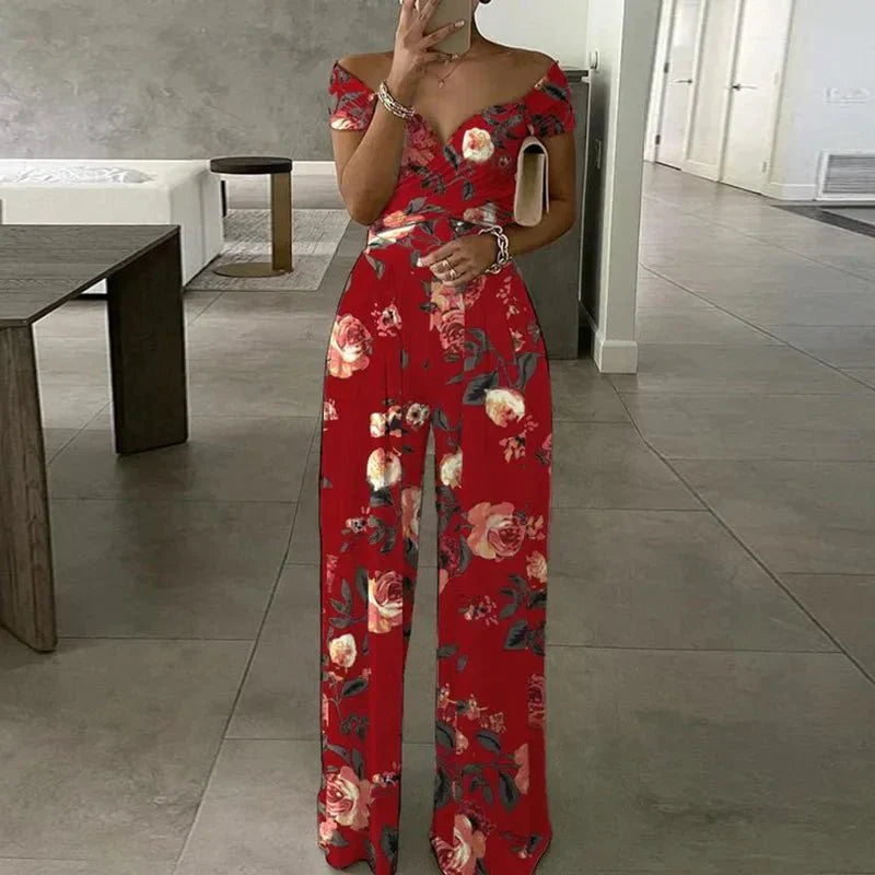 Women's Off-Shoulder Wide-Leg Jumpsuit