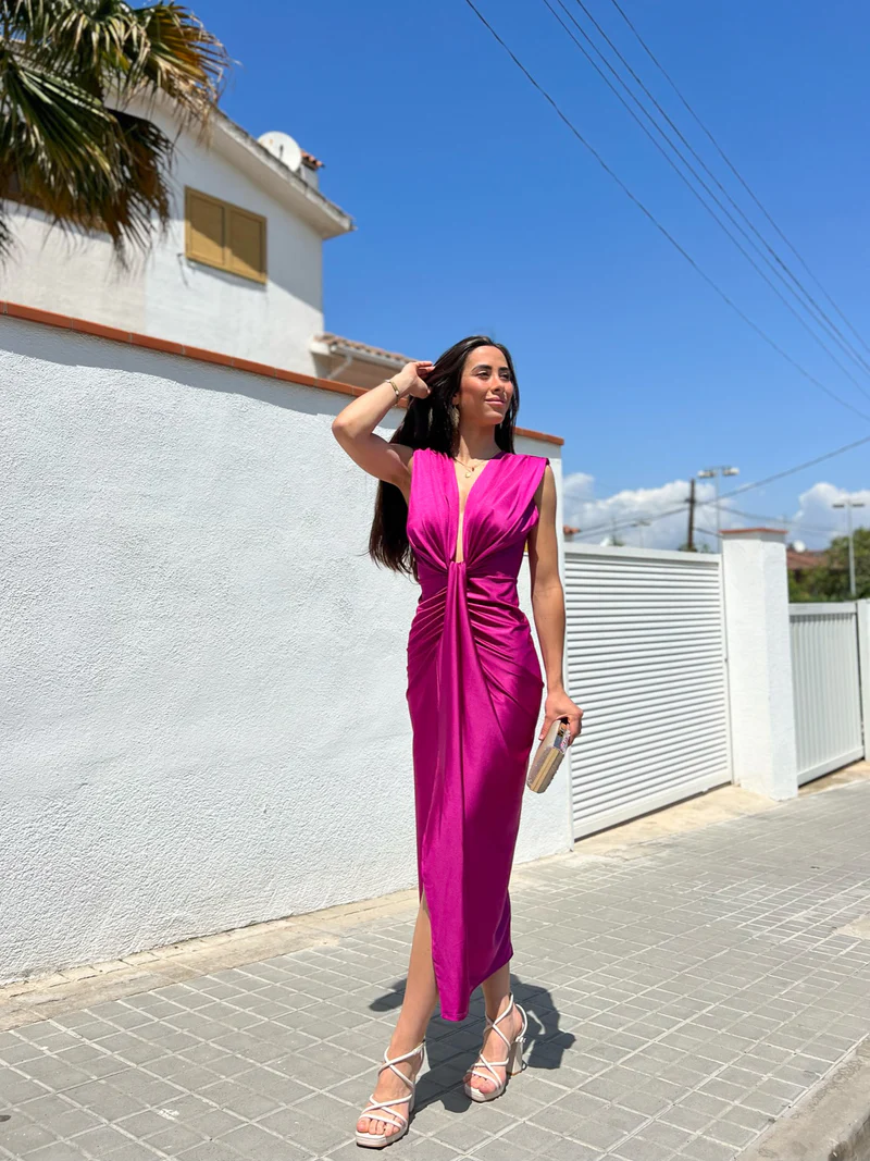 Elegant Tie-Front Neckline Dress for Women