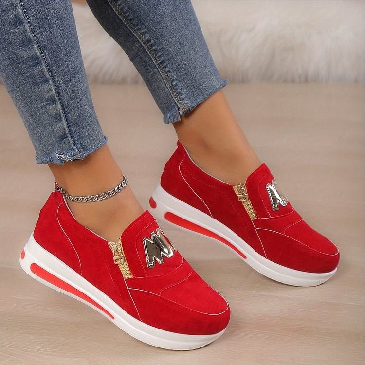 Women's Stylish Orthopedic Sneakers with Zipper Detail
