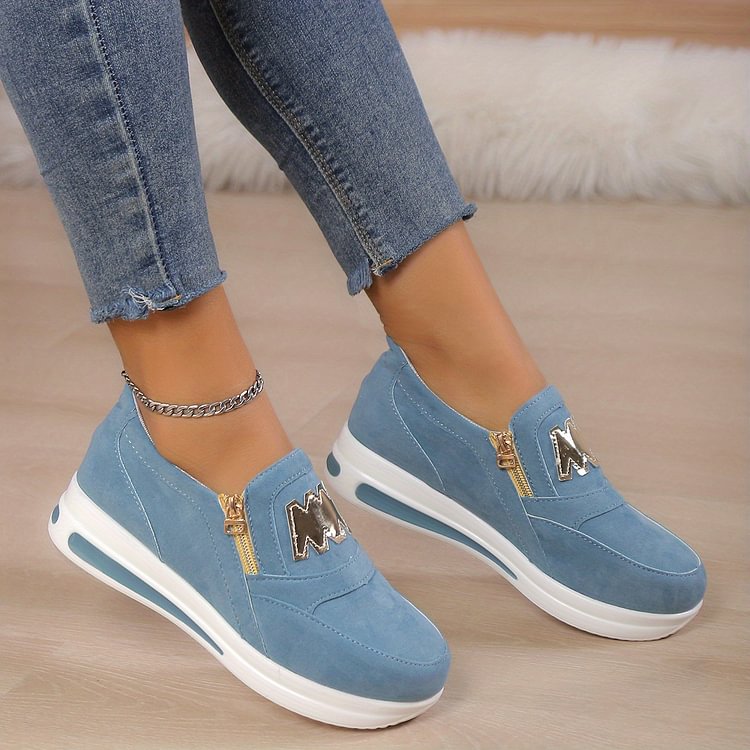 Women's Stylish Orthopedic Sneakers with Zipper Detail