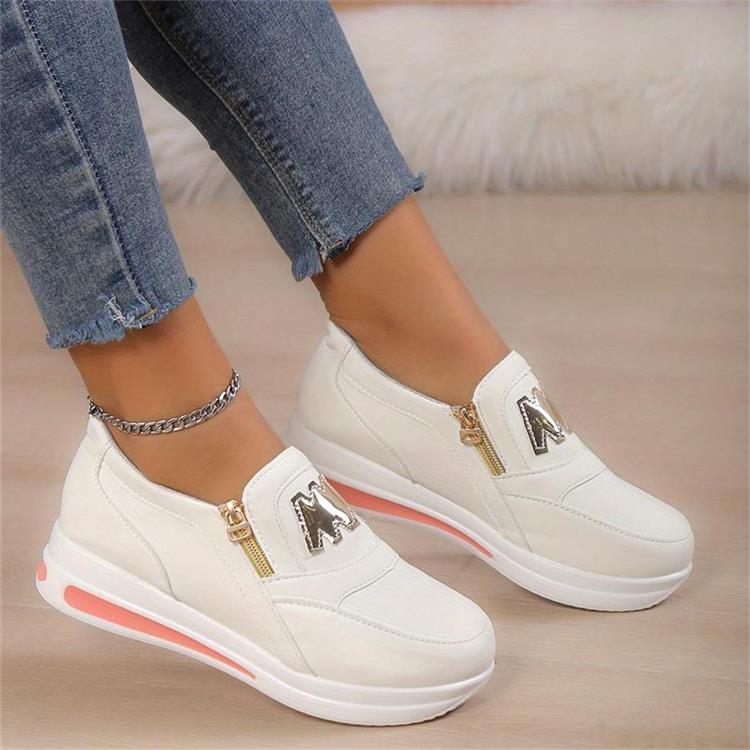 Women's Stylish Orthopedic Sneakers with Zipper Detail