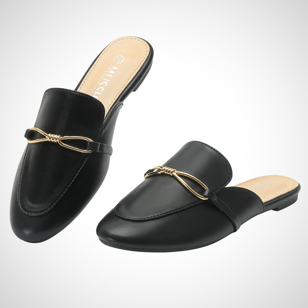Women's Stylish Slip-On Flats with Gold Detail