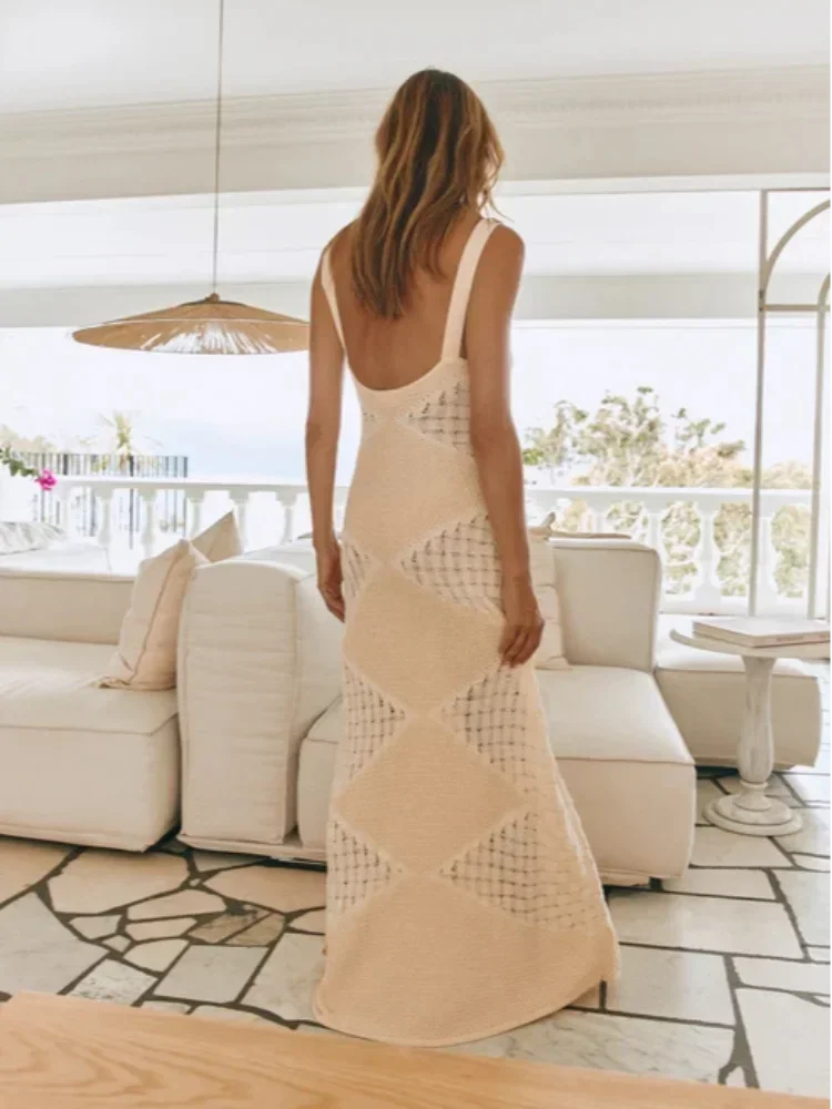 Women’s Sleeveless Knit Maxi Dress with Scoop Neckline