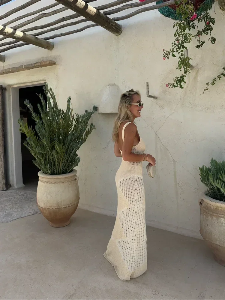 Women’s Sleeveless Knit Maxi Dress with Scoop Neckline